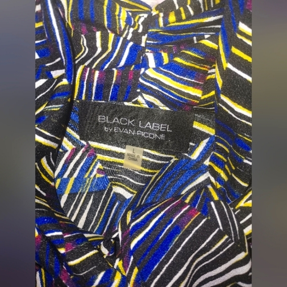 Evan Picone Ladies Striped Split Front Tie Summer Blouse (Size Large) - Picture 8 of 8